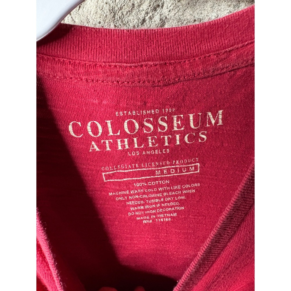 Colosseum Athletics Alabama Crimson Tide T-Shirt Mens Medium Red Slub Knit Tee - Picture 3 of 6